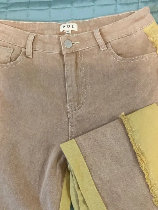 Two-Tone Tan & Mustard Women’s Jeans - Picture 7 of 8